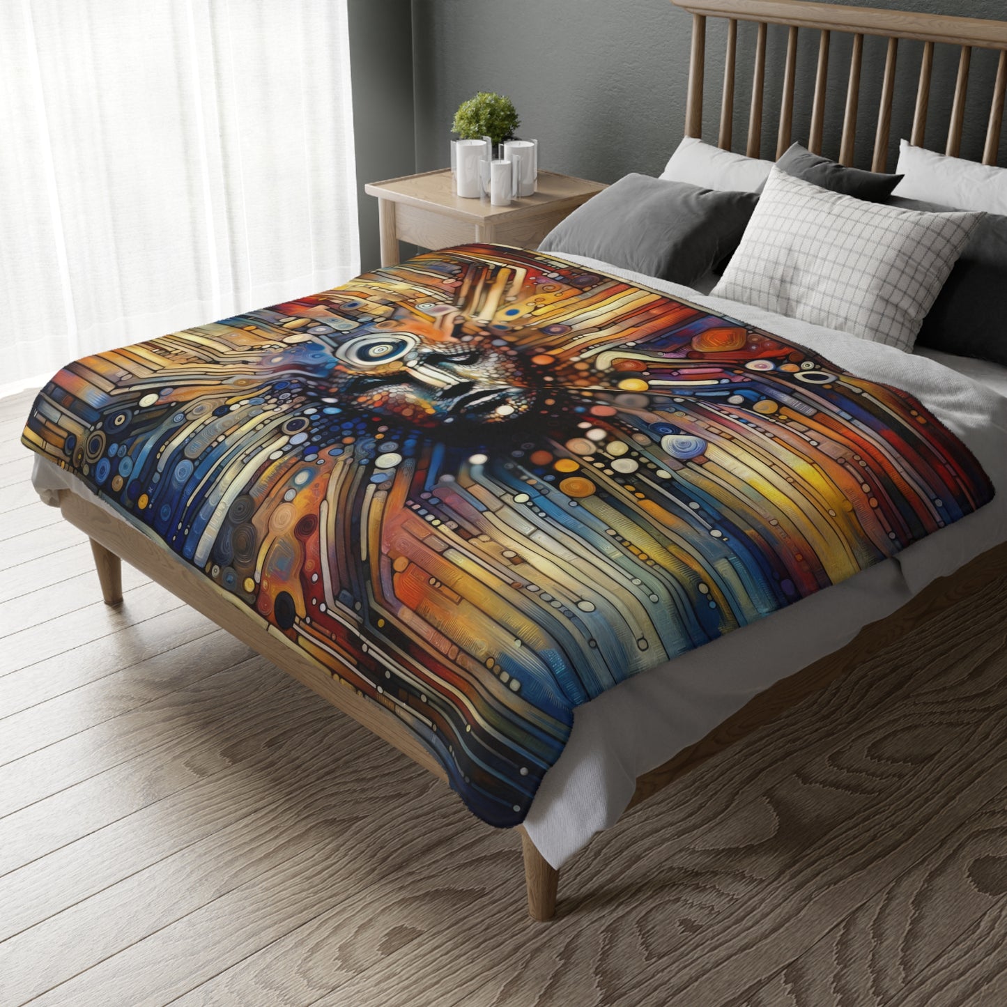 Digital Rhythm Tapestry Velveteen Microfiber Blanket (Two-sided print)
