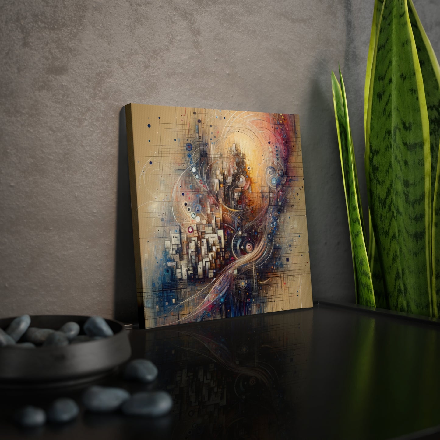 Digital Rhythmic Architecture Canvas Photo Tile