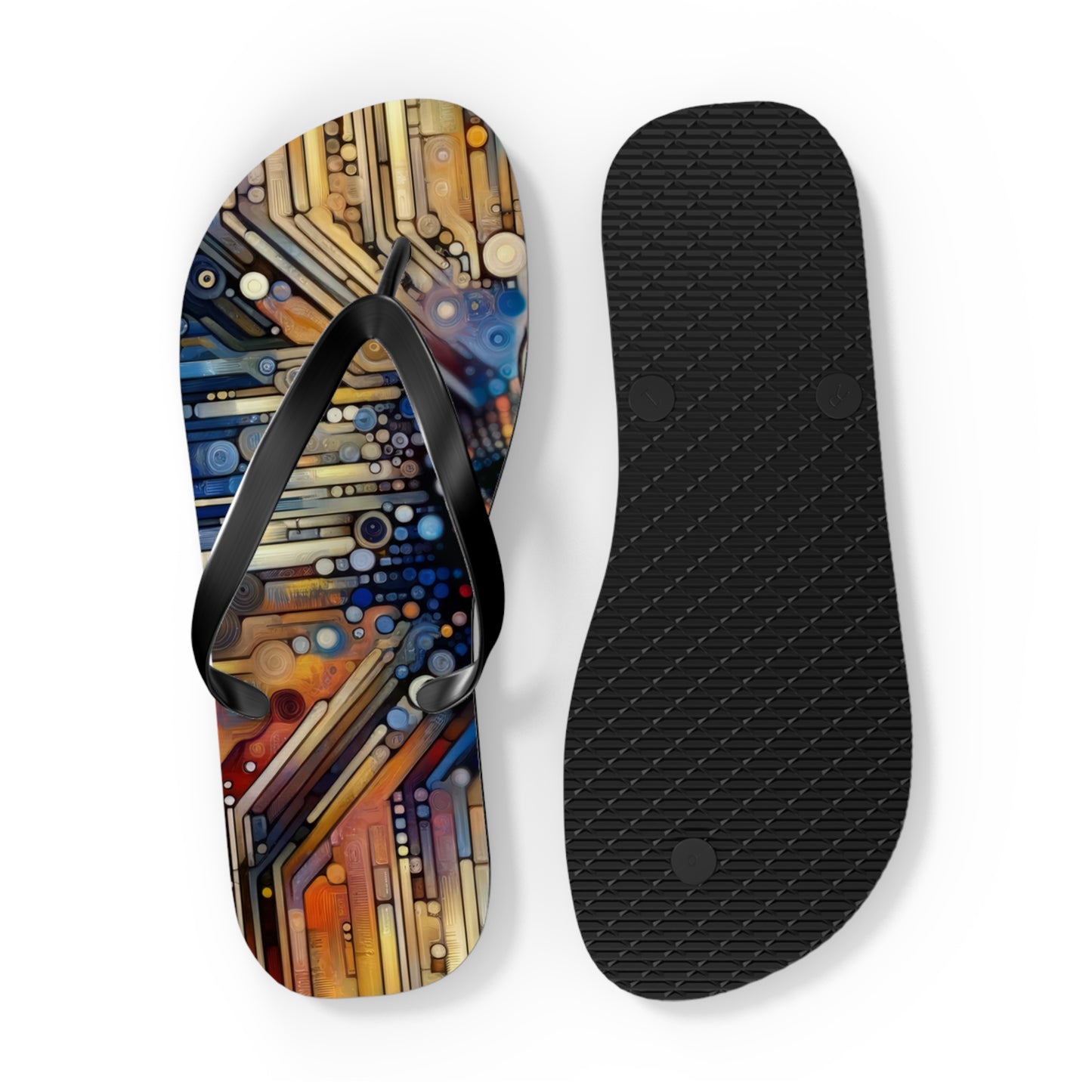 Digital Rhythm Tapestry Flip Flops