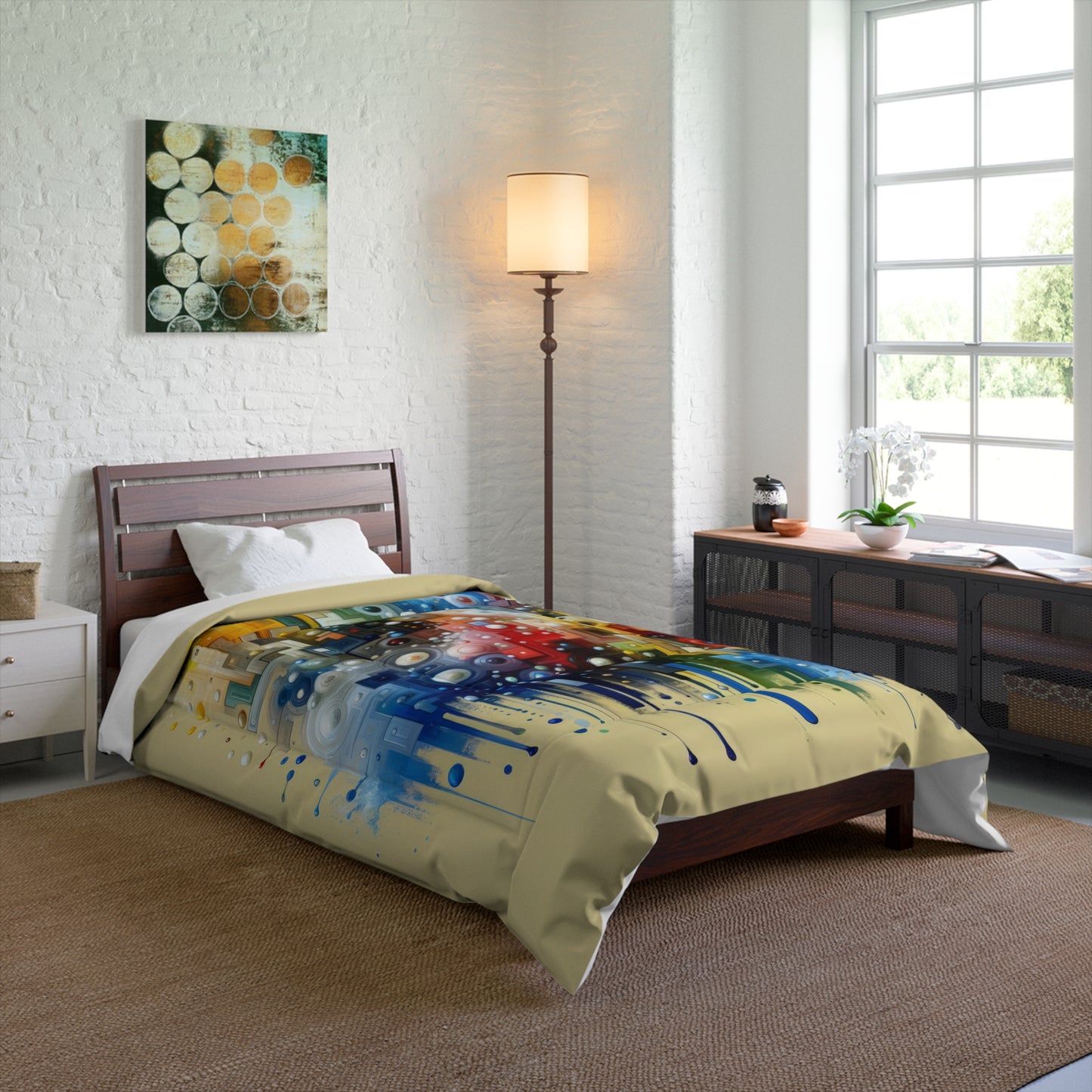 Connected Chromatic Tachism Comforter