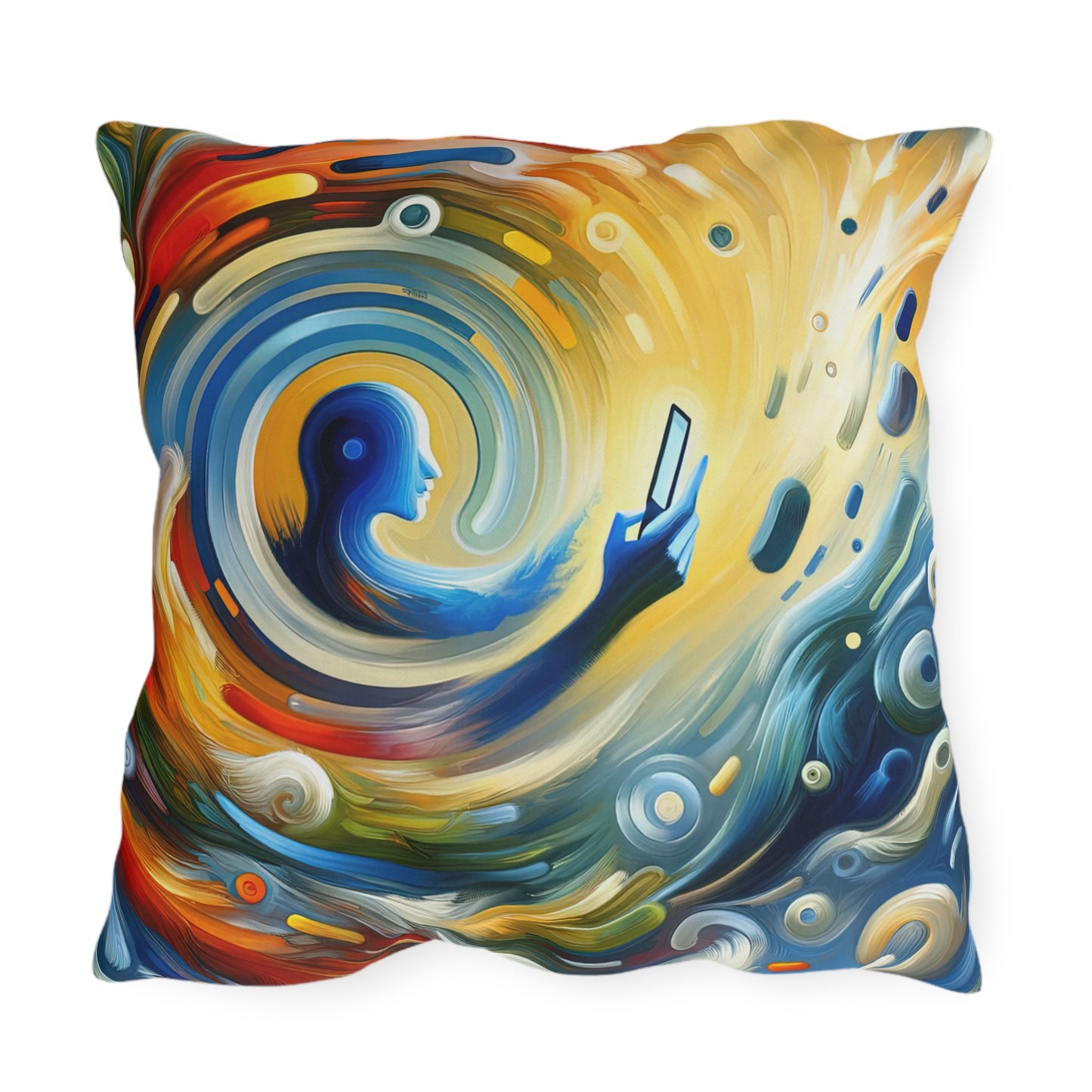 Swipe Connection Tachism Outdoor Pillows