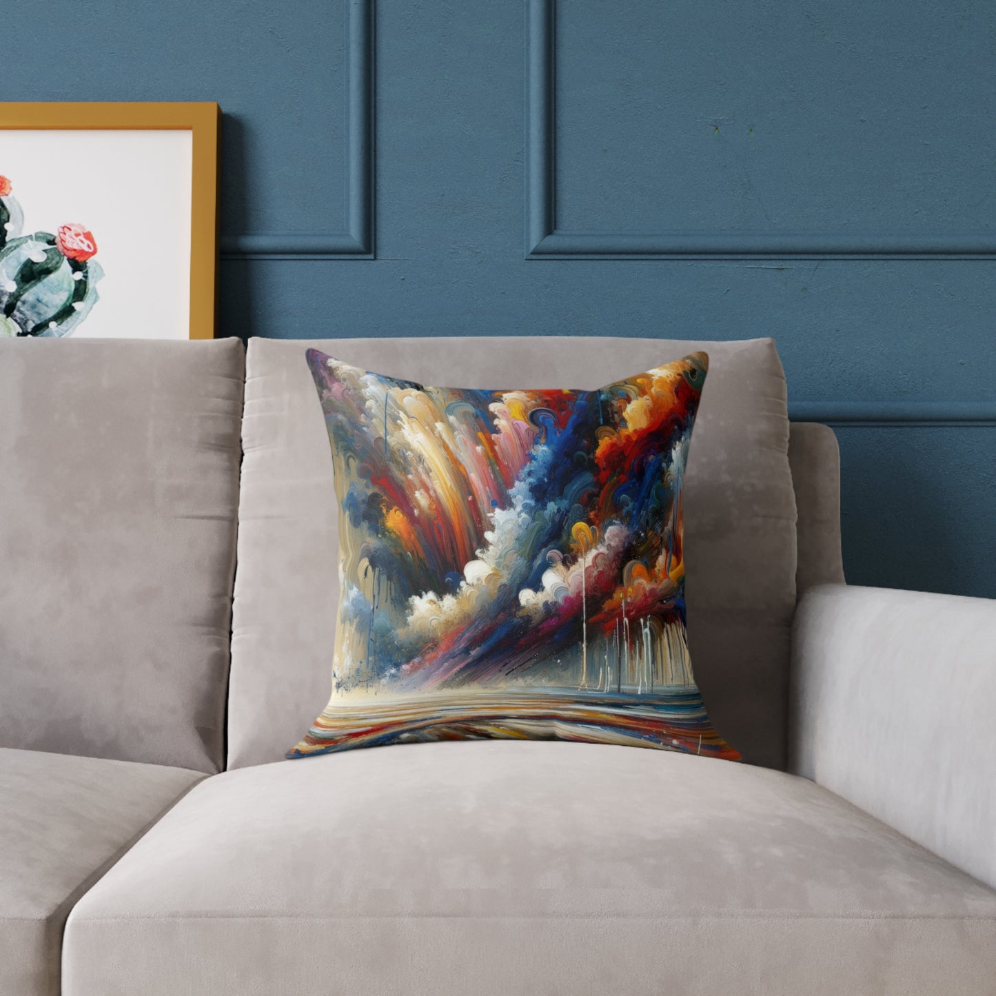 Grandiose Transformation Tachism Spun Polyester Pillow