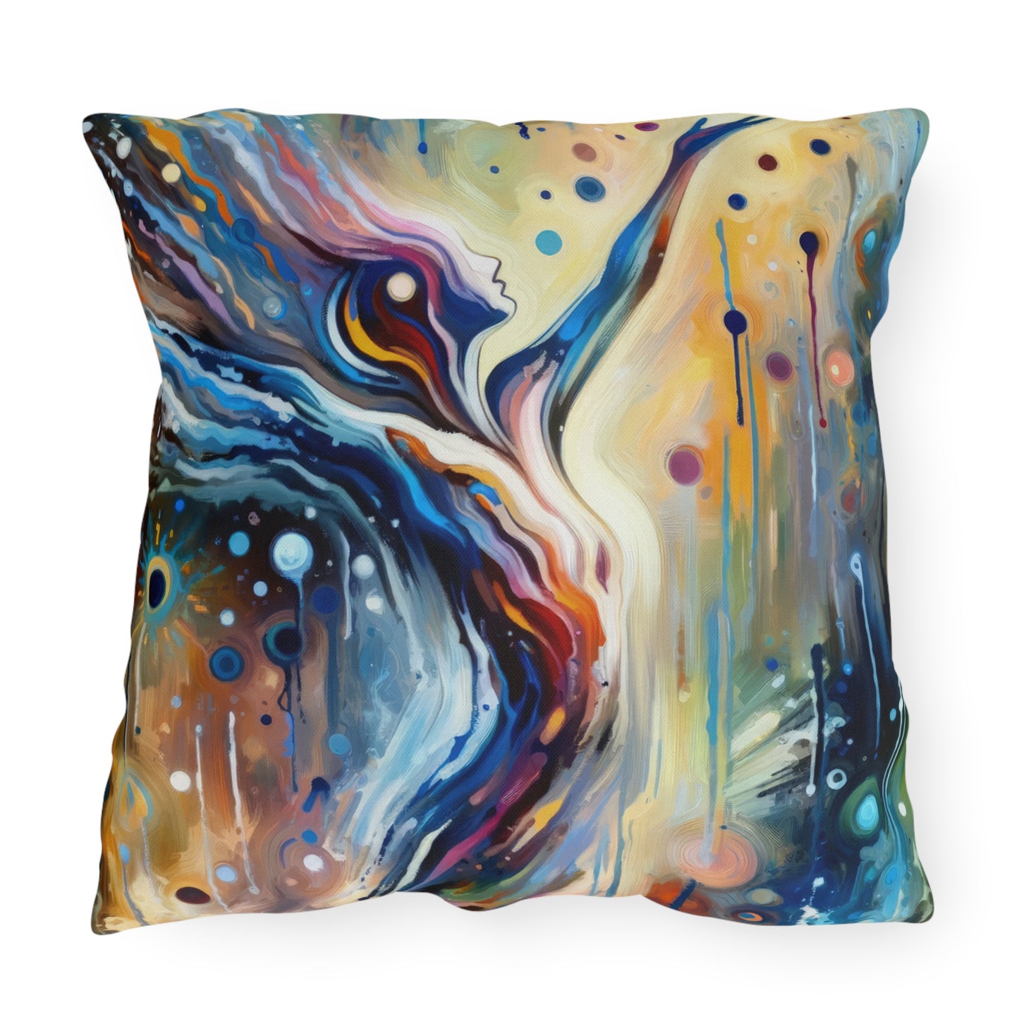 Journey Embrace Tachism Outdoor Pillows