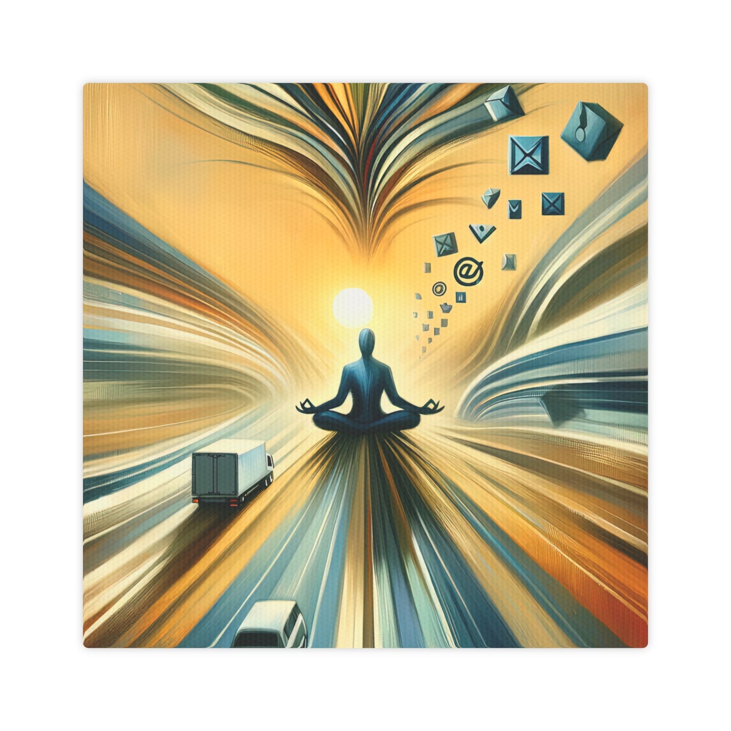 Meditative Commute Flow Canvas Photo Tile