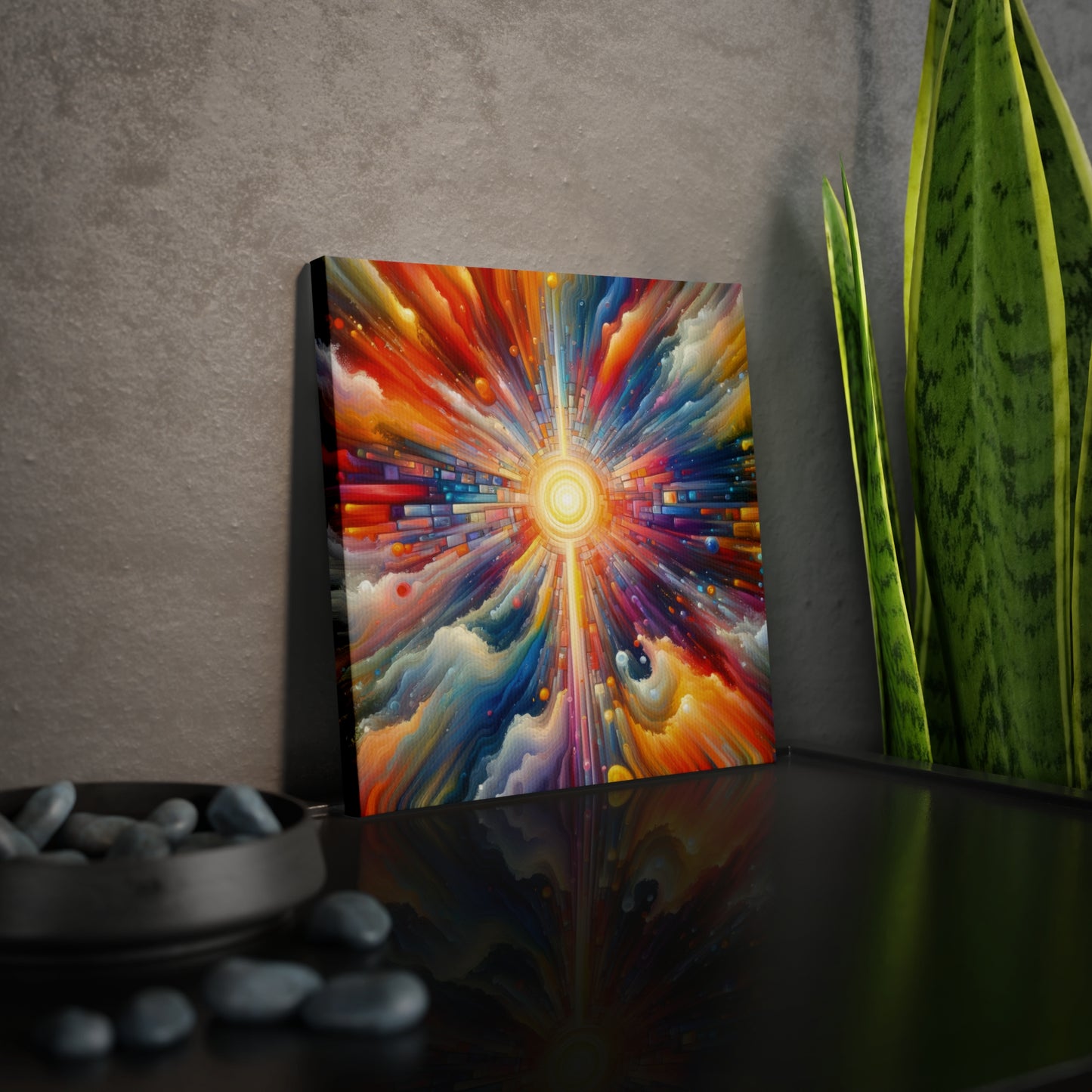 Kaleidoscopic Tachism Breath Canvas Photo Tile