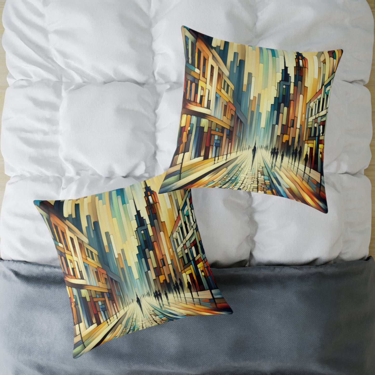 Cobbled Rhythm Heartbeat Spun Polyester Pillow