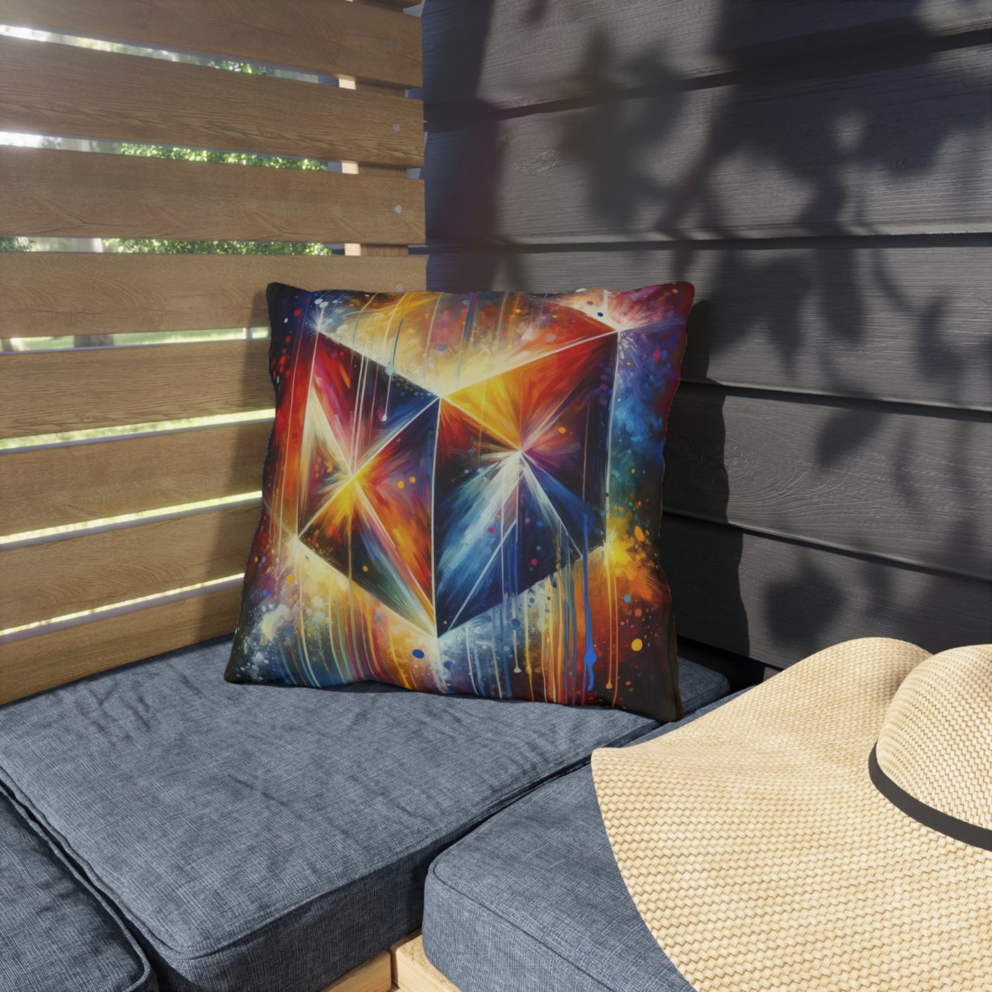 Prismatic Light Spectrum Outdoor Pillows