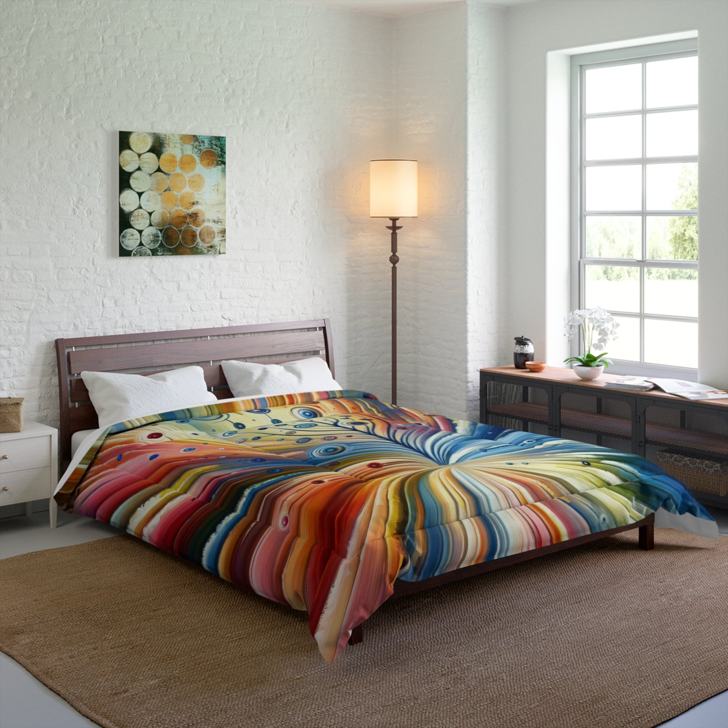 Sustainable Ripple Abstract Comforter