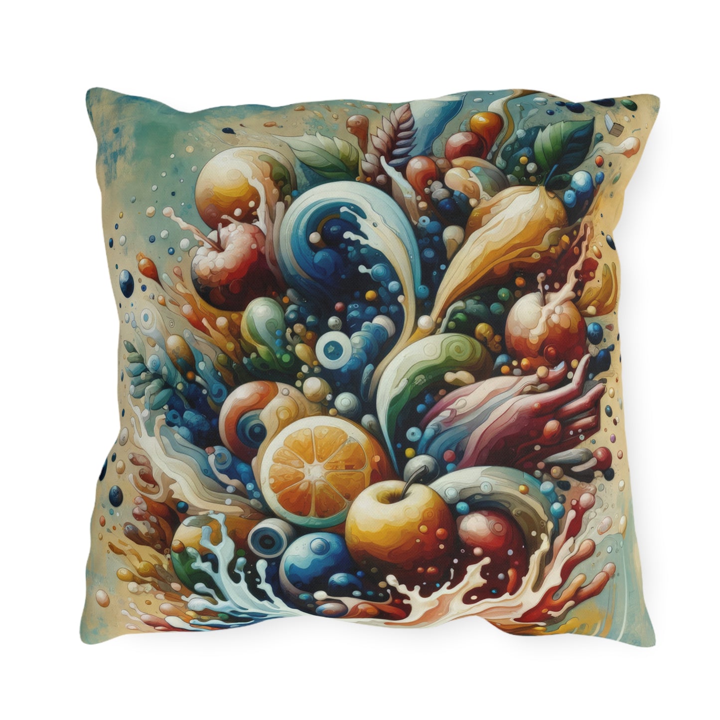 Nourishing Tachism Symphony Outdoor Pillows