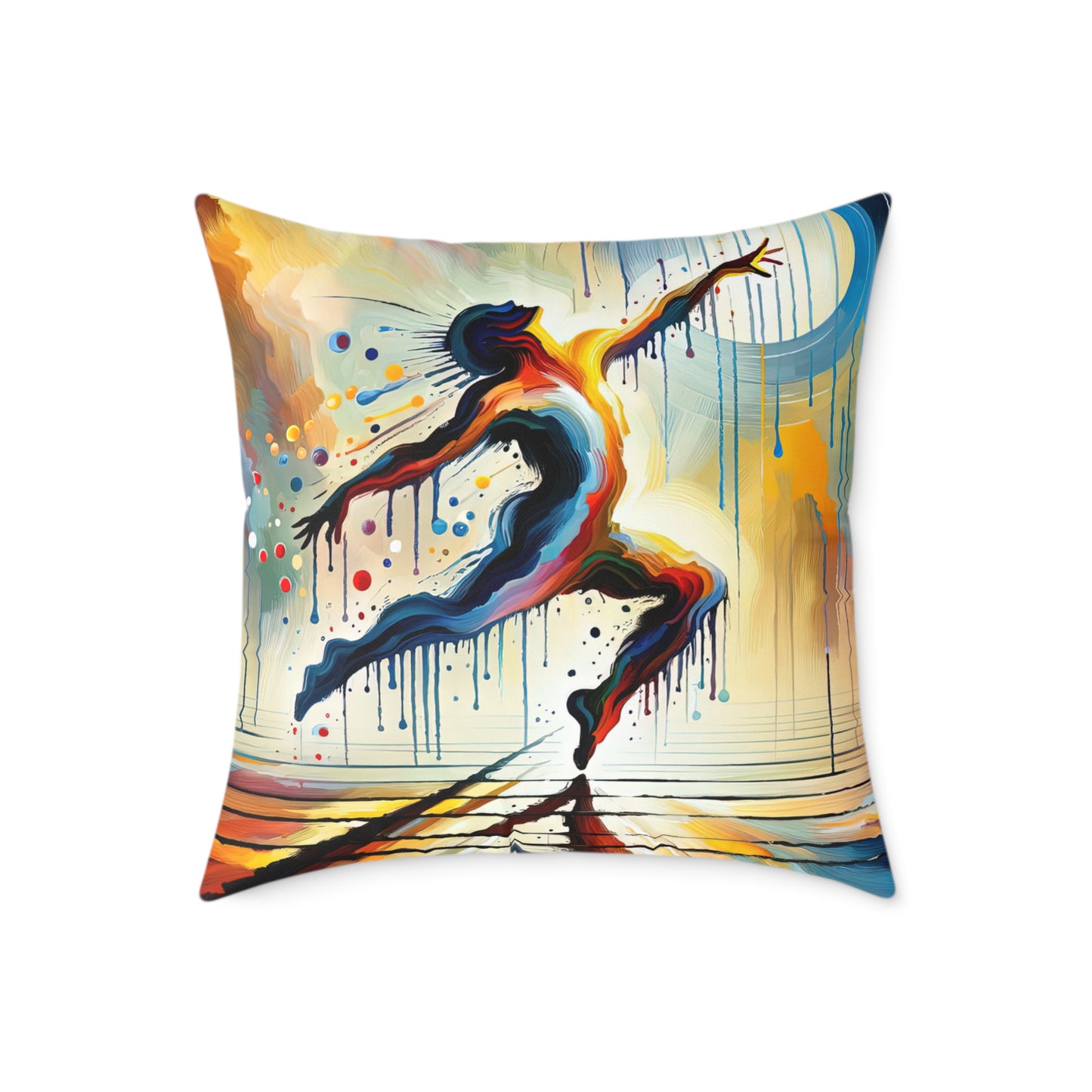 Expressive Dance Reflection Spun Polyester Pillow