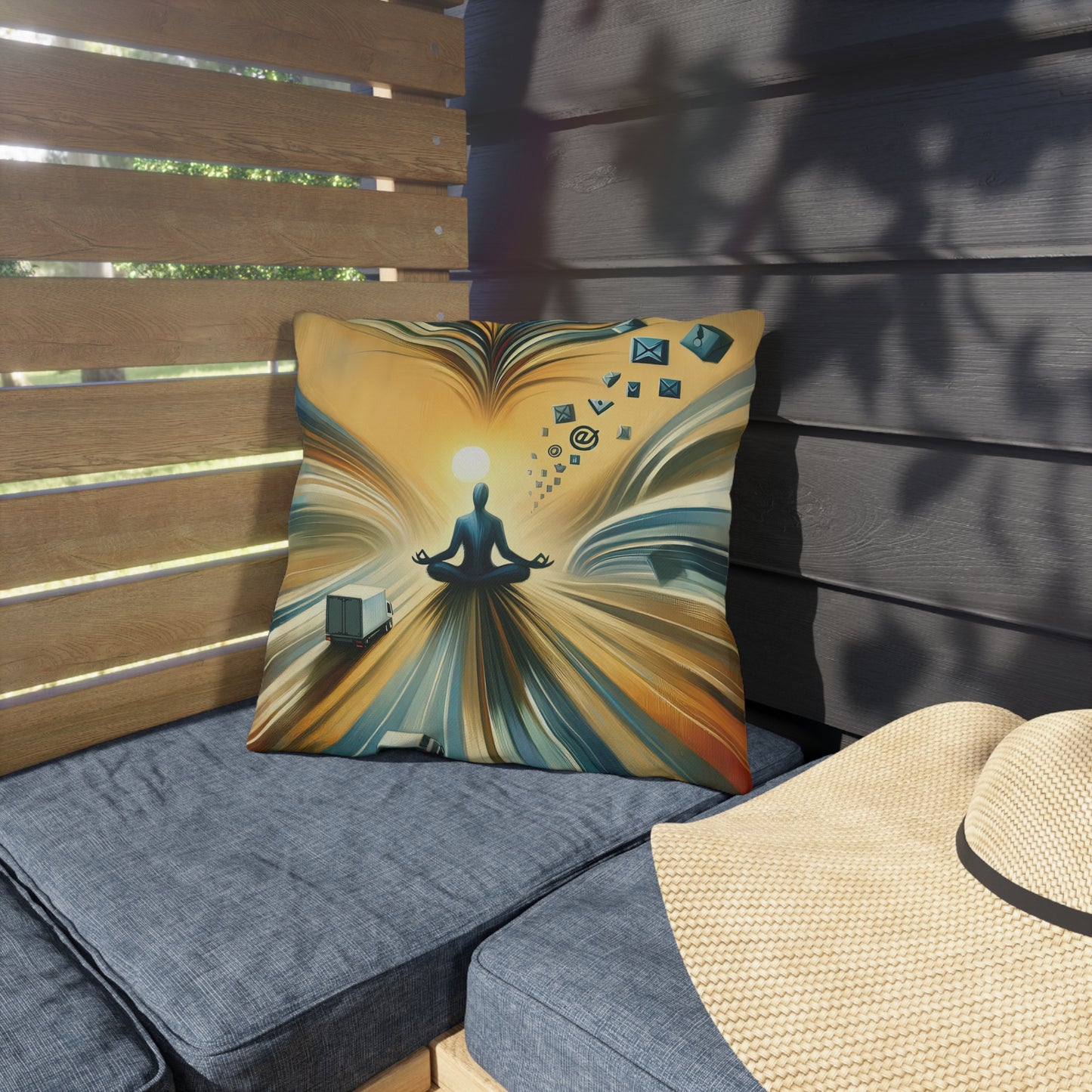 Meditative Commute Flow Outdoor Pillows