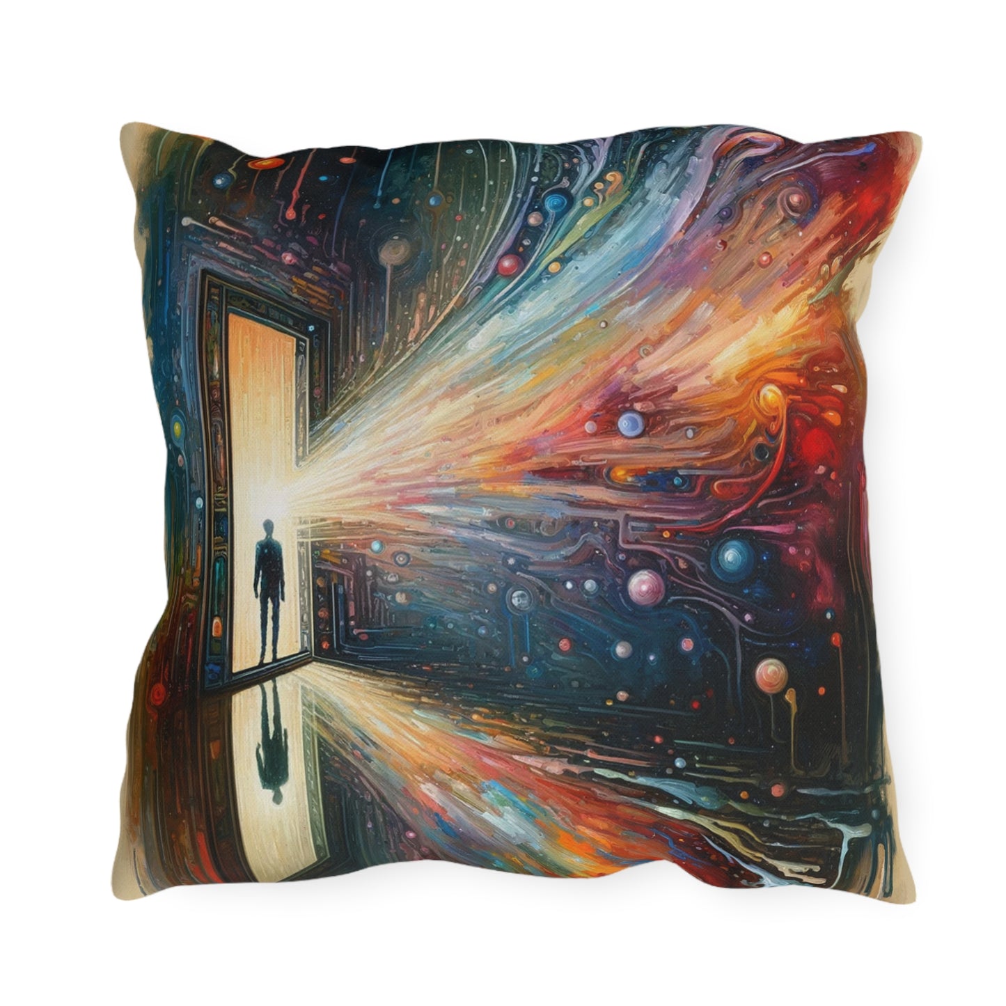 Mirror Wholeness Tachism Outdoor Pillows