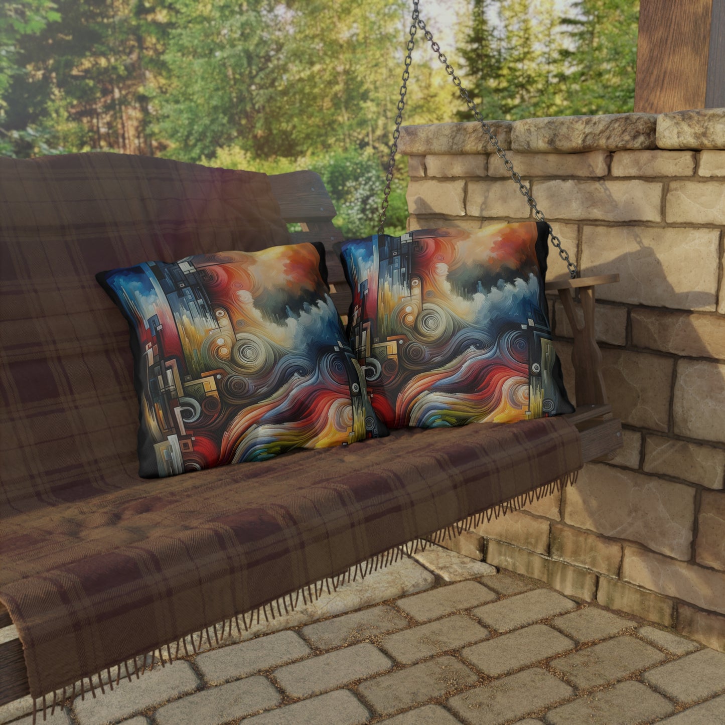 Tuning Essence Abstract Outdoor Pillows