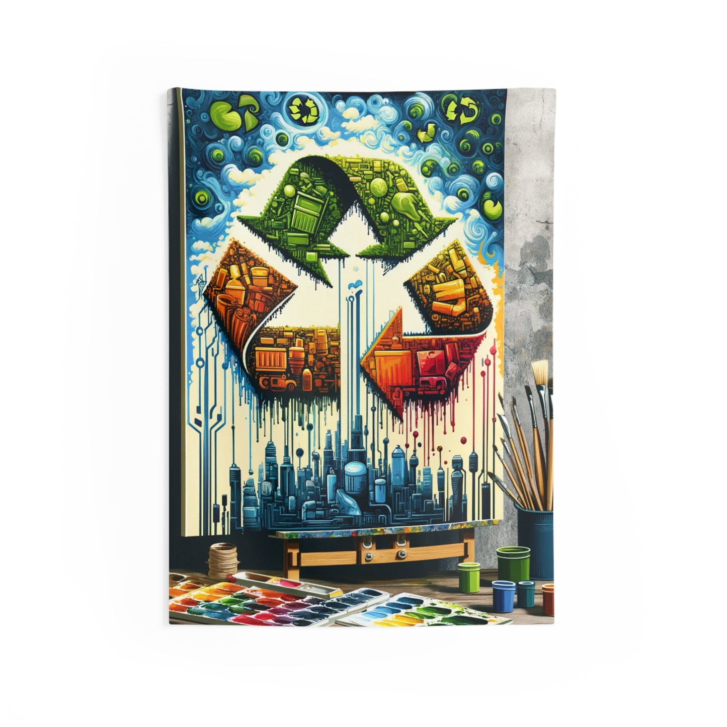 Upcycling Lifecycle Artistry Indoor Wall Tapestries