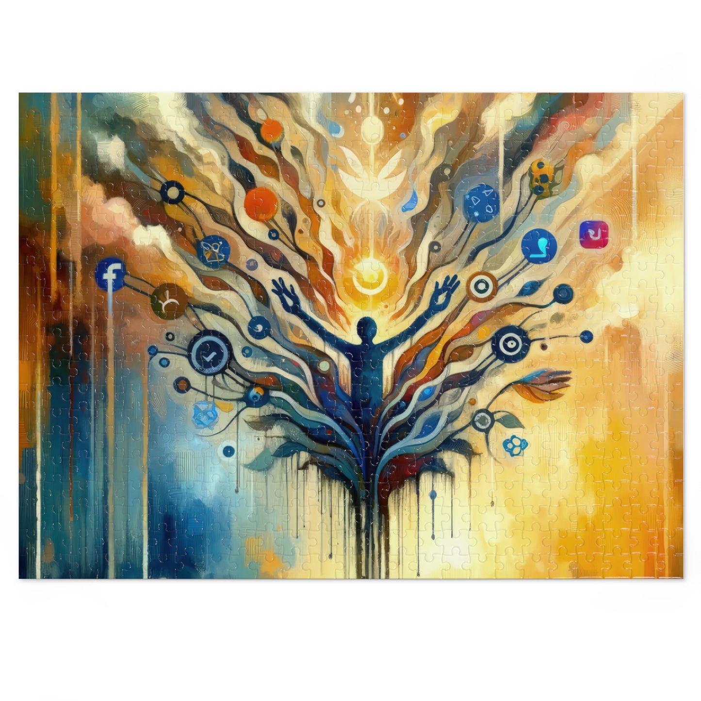 Reflective Digital Meditation Jigsaw Puzzle (30, 110, 252, 500,1000-Piece)