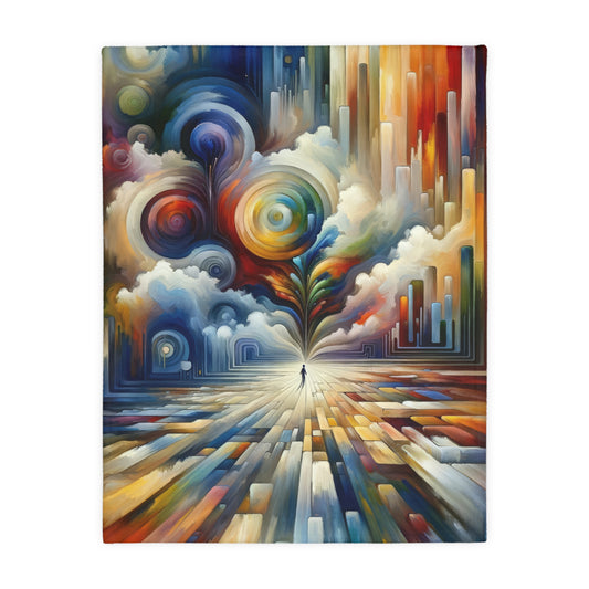 Sensory Thought Awakening Velveteen Microfiber Blanket (Two-sided print)