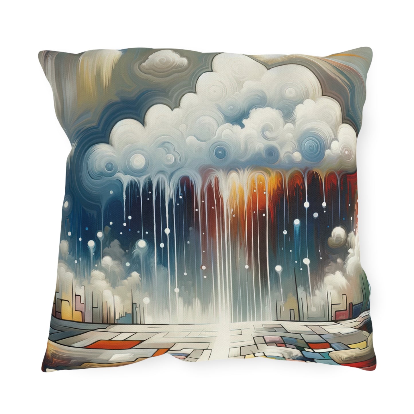 Grounding Silver Clouds Outdoor Pillows