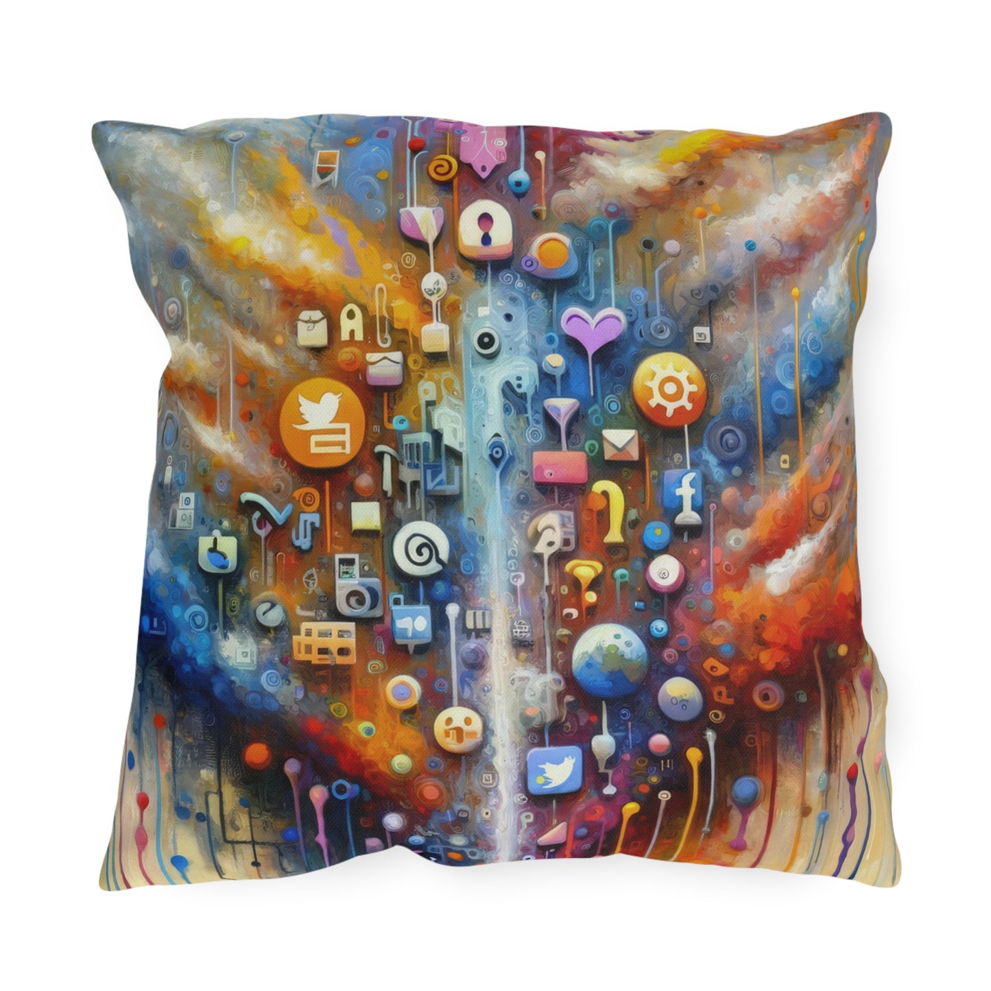 Digital Essence Revelation Outdoor Pillows