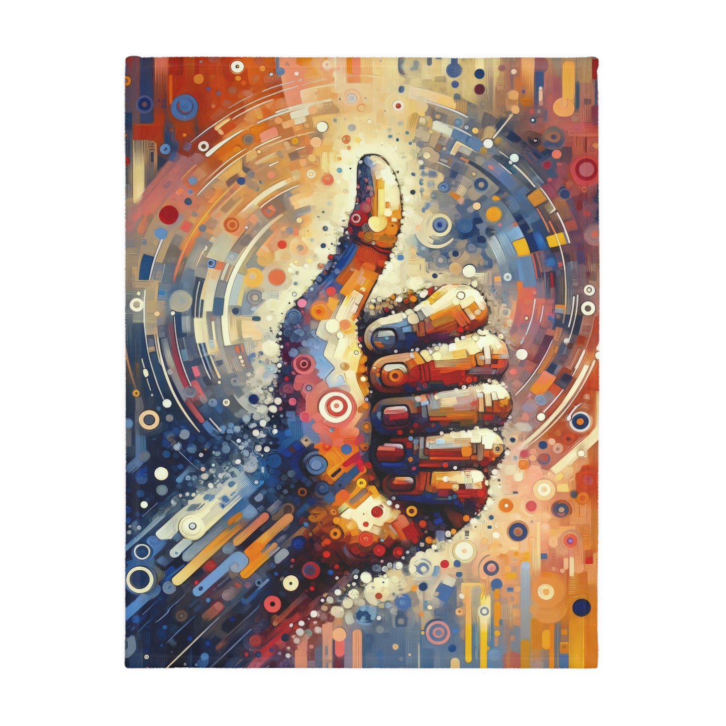 Digital Gratitude Nod Velveteen Microfiber Blanket (Two-sided print)