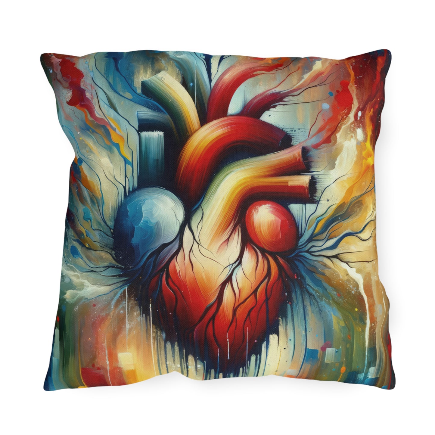 Humanity Heart Unveiled Outdoor Pillows