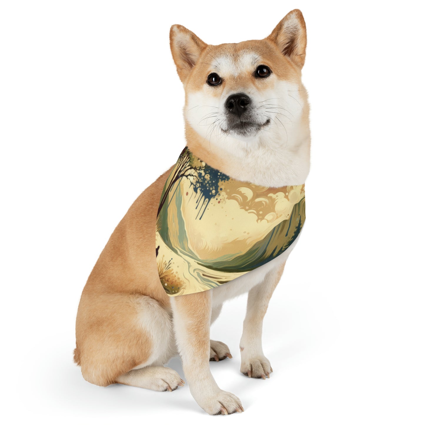 Serene Stream Sojourn Pet Bandana Collar