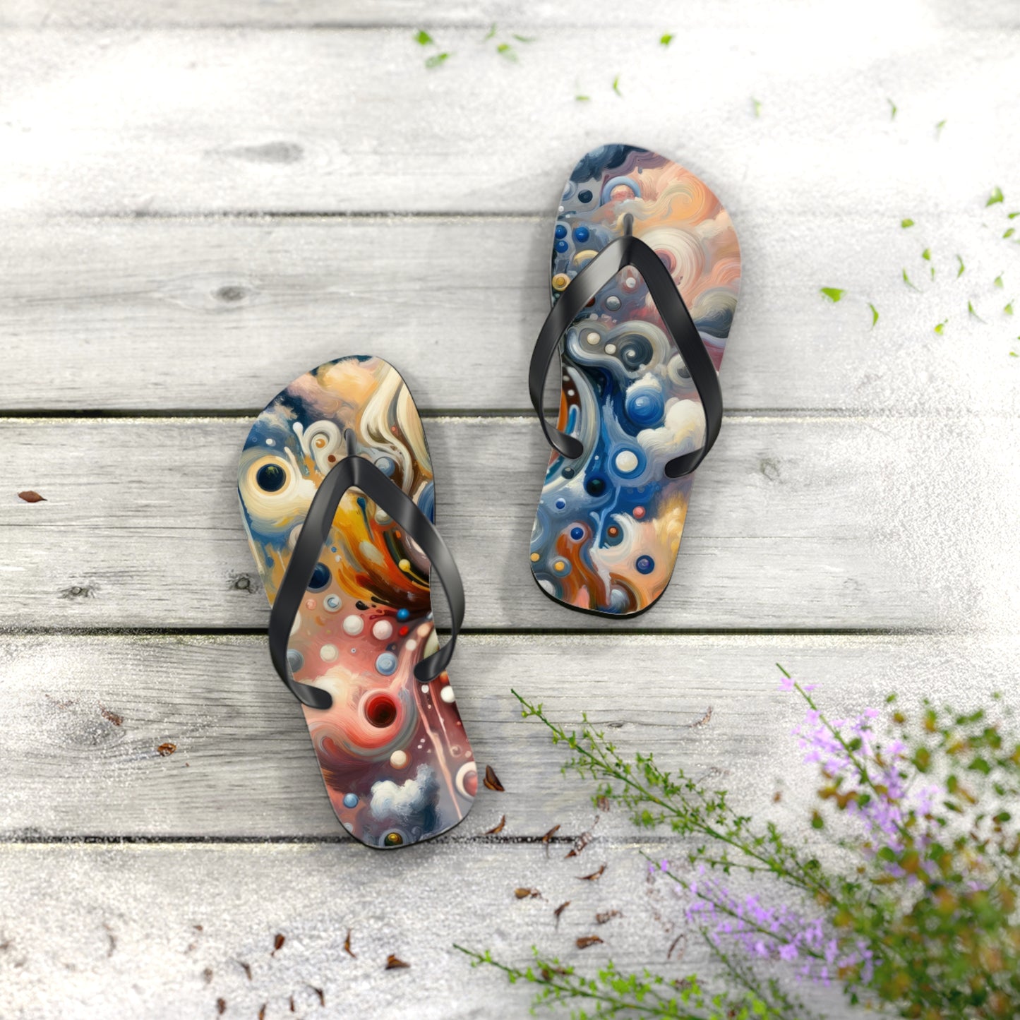 Paradoxical Embrace Tachism Flip Flops