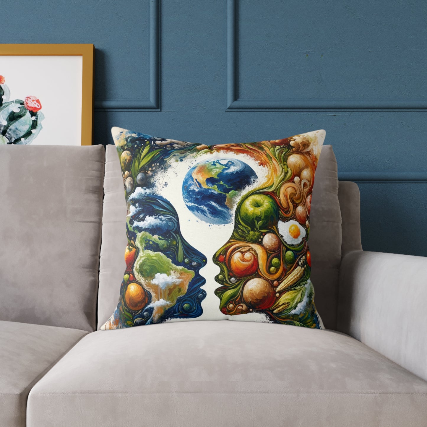 Earthly Dialogue Feast Spun Polyester Pillow