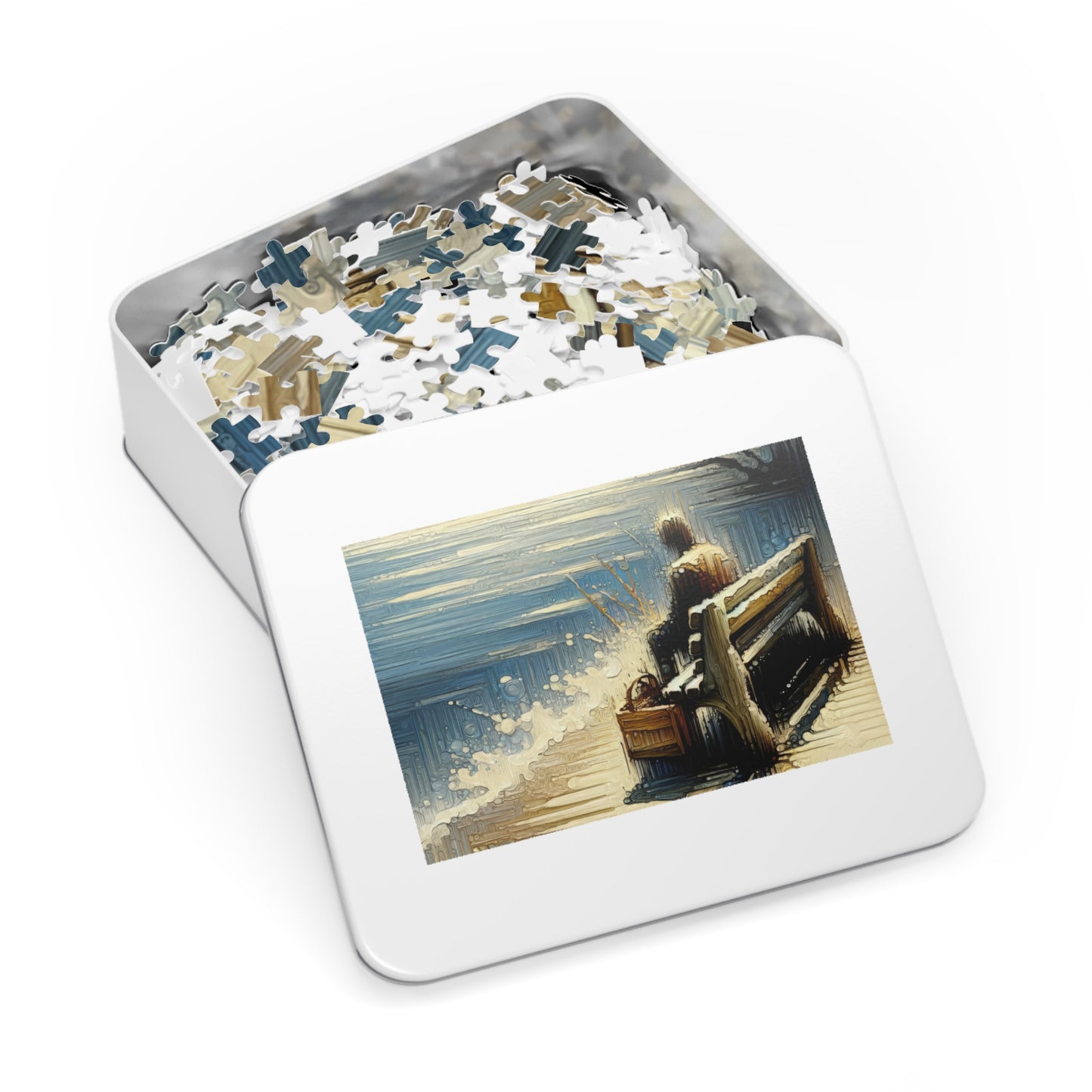 Seaside Solitude Tachism Jigsaw Puzzle (30, 110, 252, 500,1000-Piece)