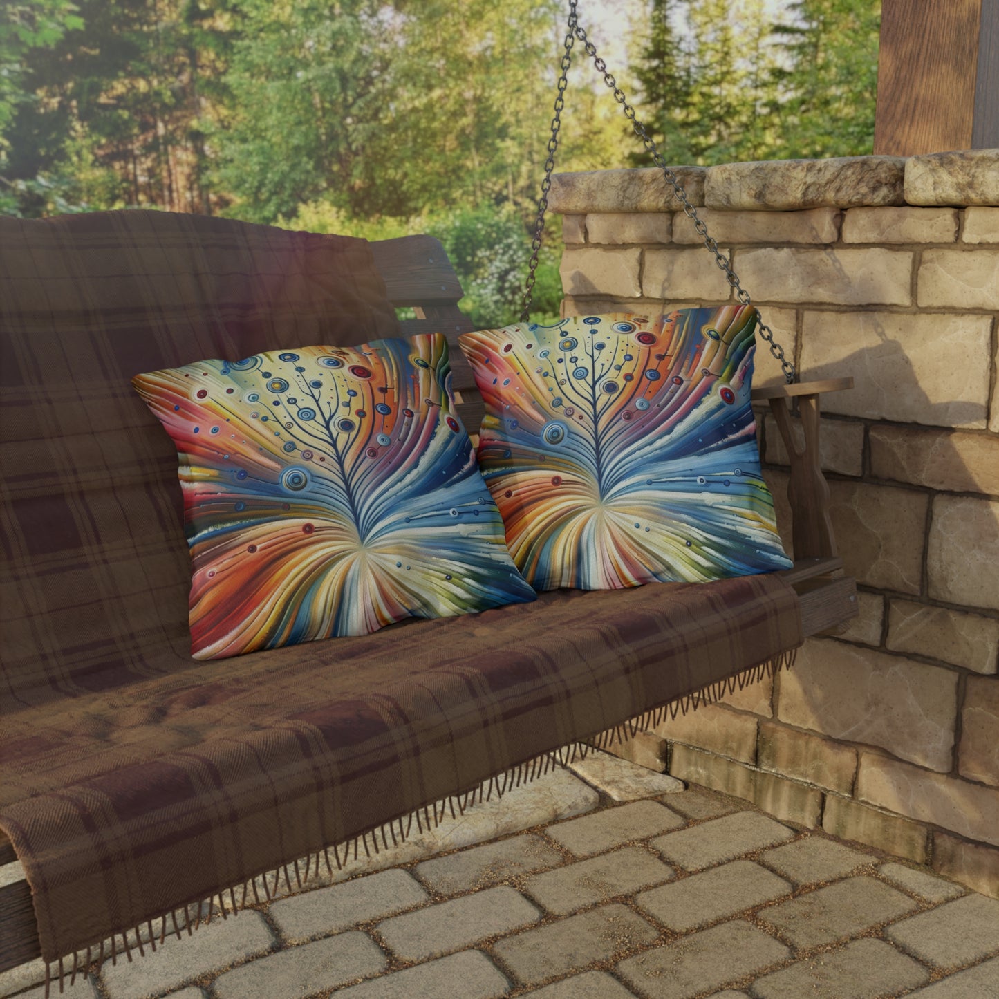 Sustainable Ripple Abstract Outdoor Pillows