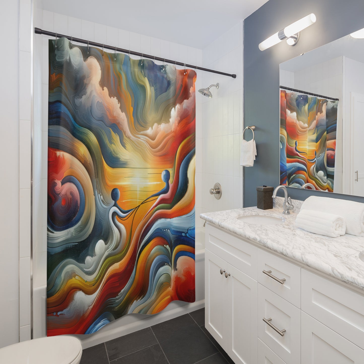 Empathetic Lifeline Abstract Shower Curtains