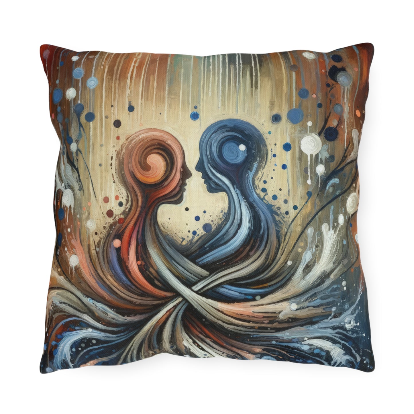 Empathic Connection Tachism Outdoor Pillows