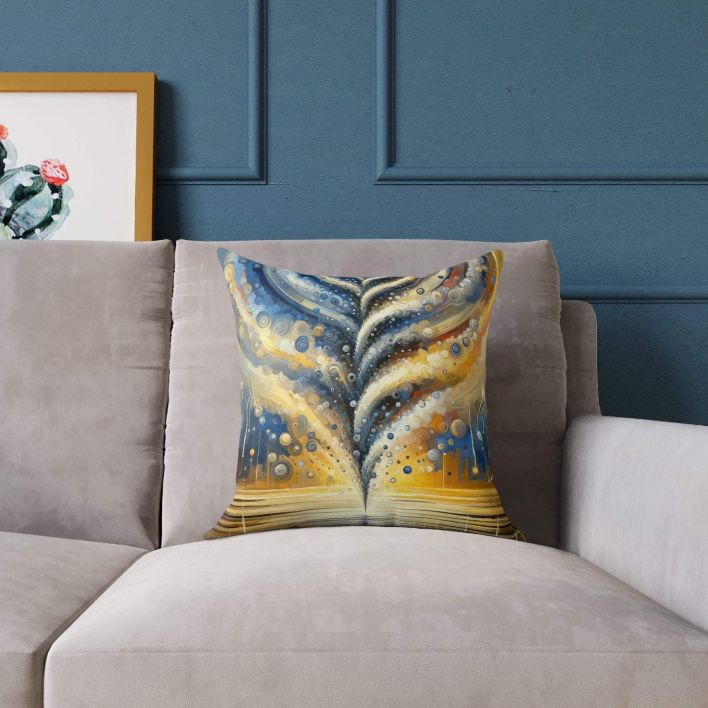 Ripple Effect Abstraction Spun Polyester Pillow
