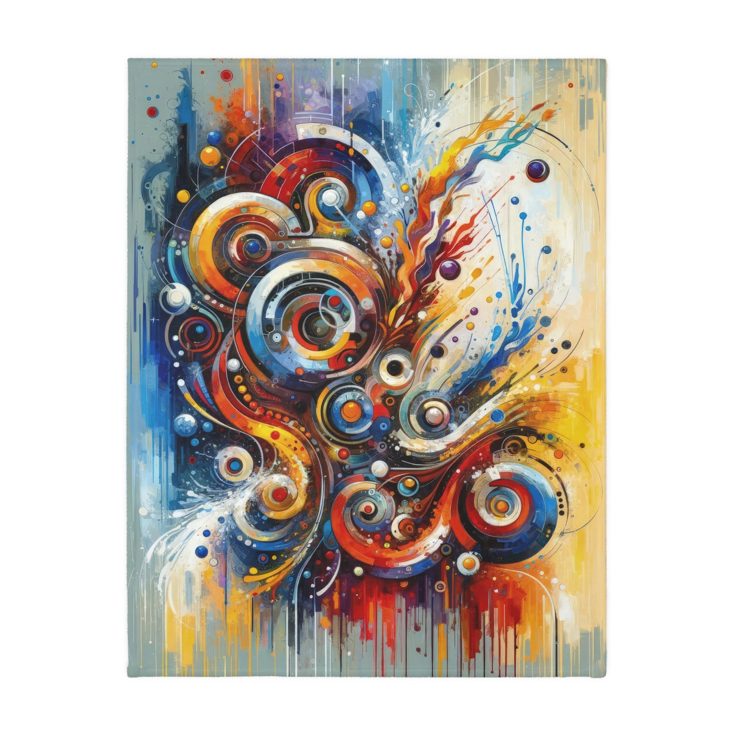 Harmonic Abstract Synergy Velveteen Microfiber Blanket (Two-sided print)