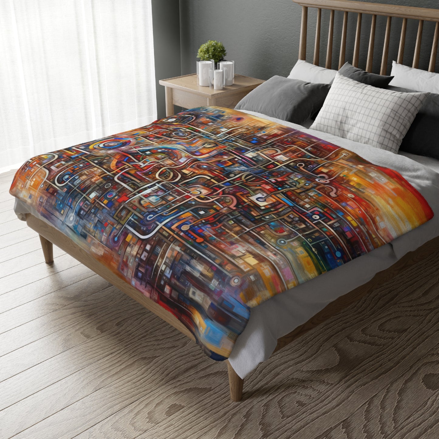Grandest App Tapestry Velveteen Microfiber Blanket (Two-sided print)