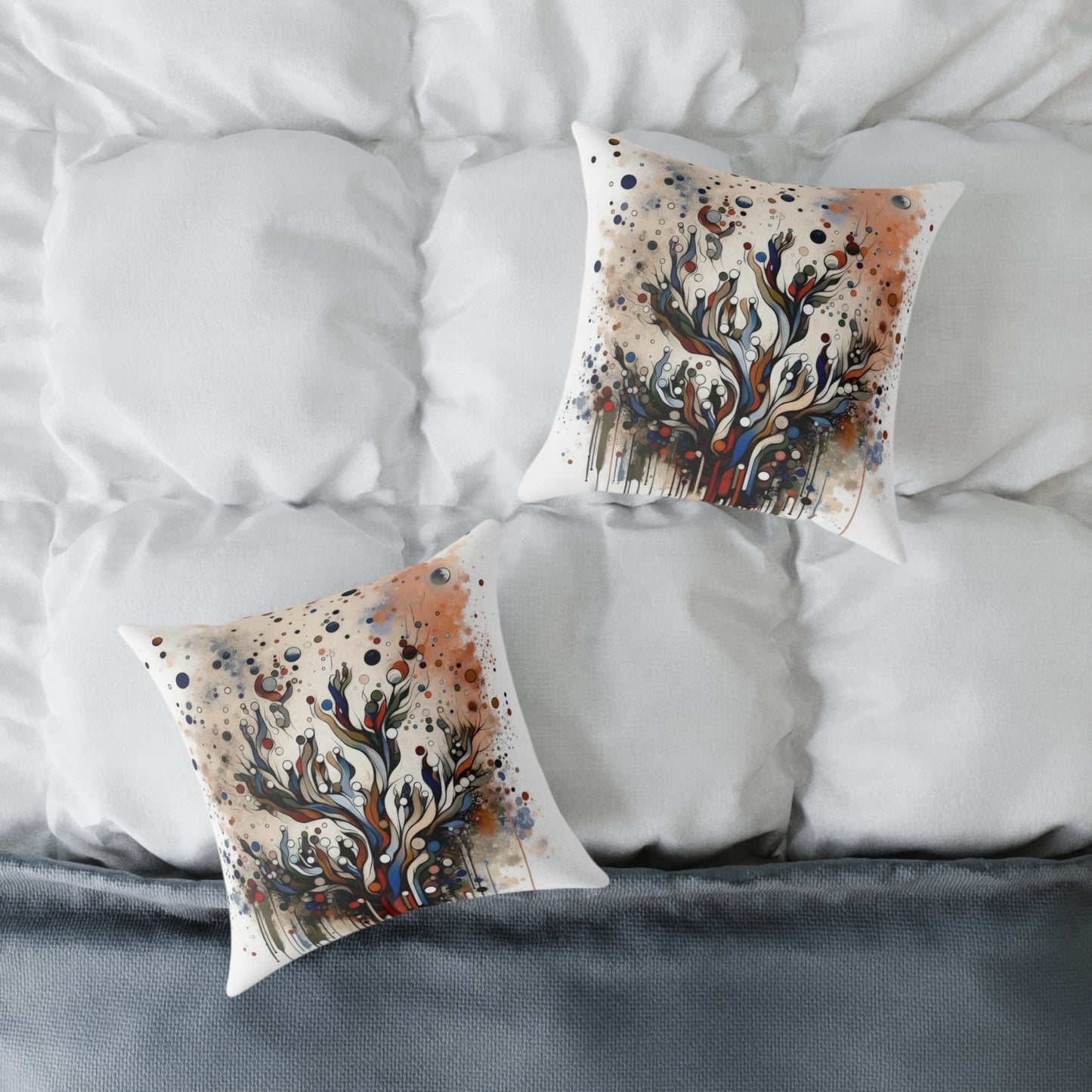 Intentional Unity Splashes Spun Polyester Pillow