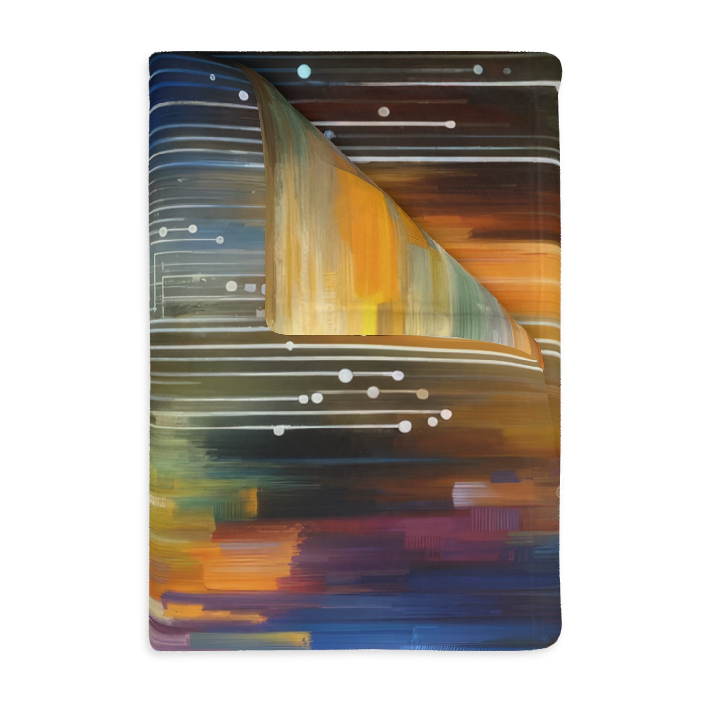 Abstract Technicolor Synthesis Velveteen Microfiber Blanket (Two-sided print)