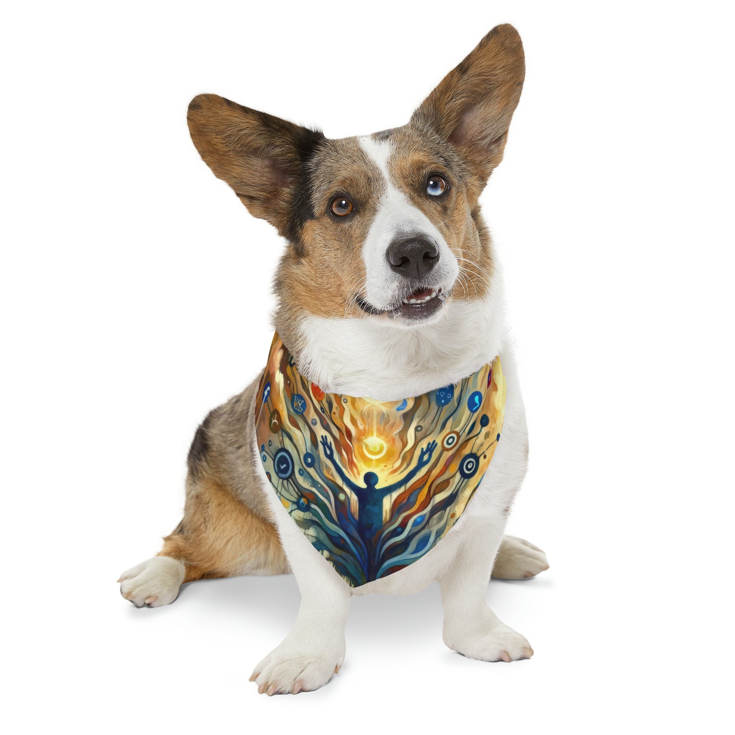 Reflective Digital Meditation Pet Bandana Collar