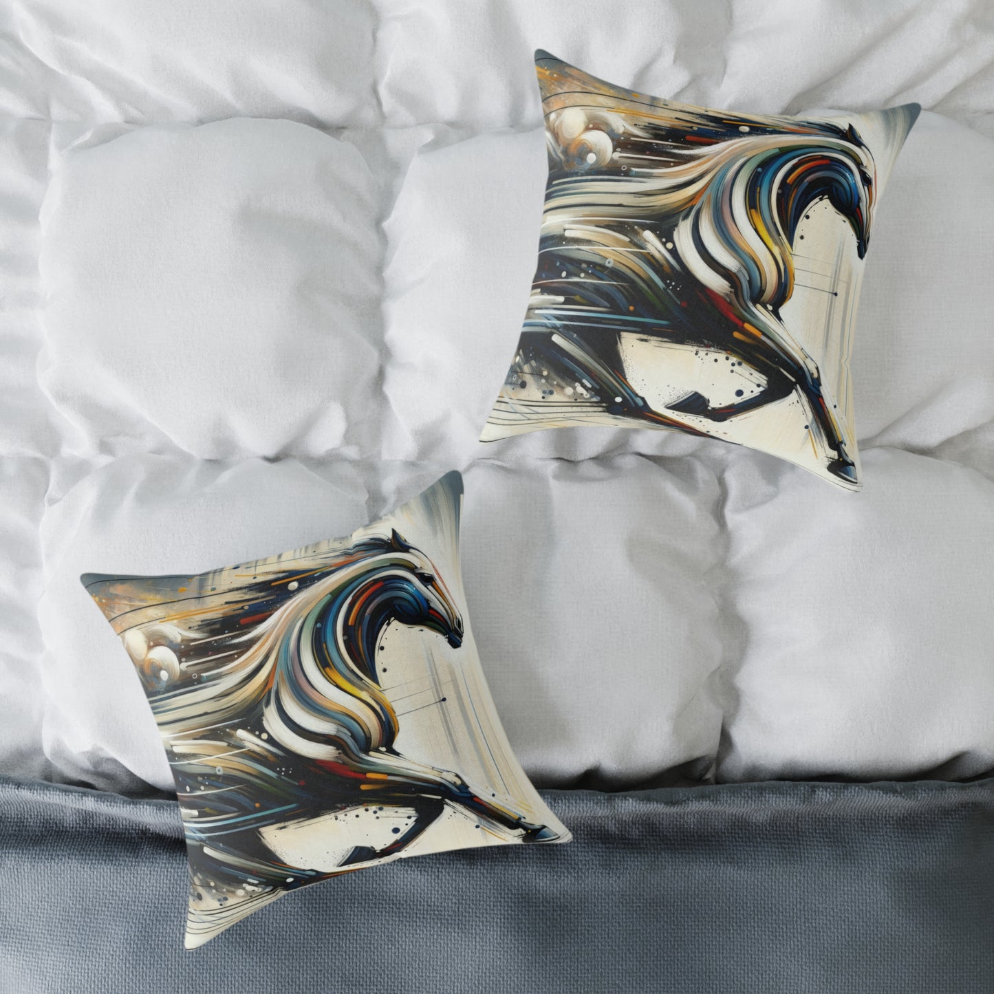Hyperlinked Horsepower Gallop Spun Polyester Pillow