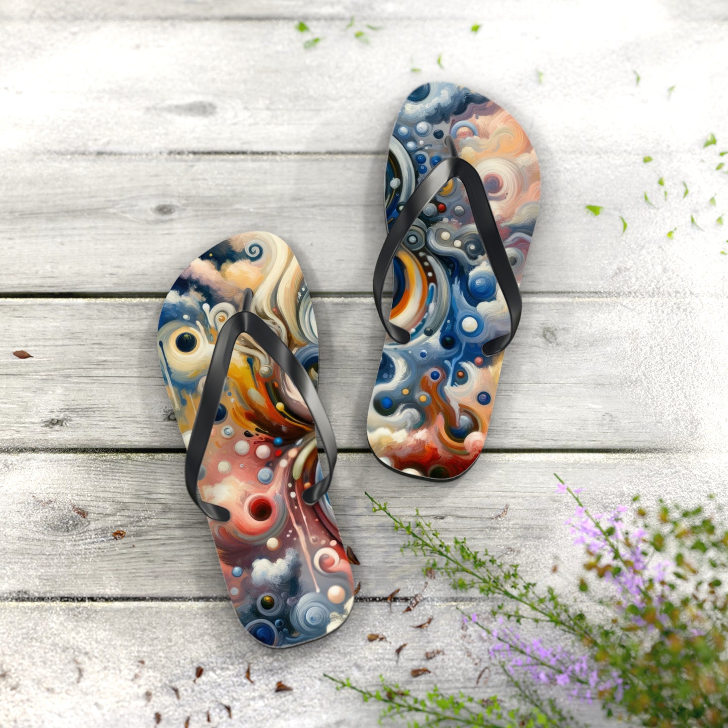 Paradoxical Embrace Tachism Flip Flops