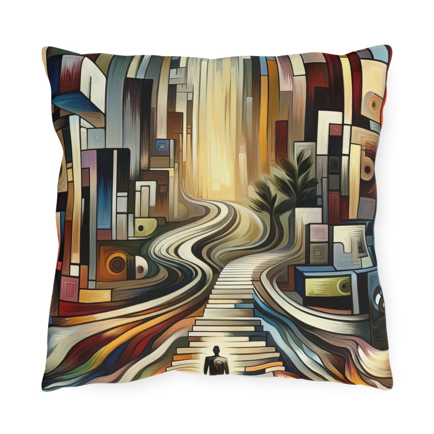 Relatable Journey Abstraction Outdoor Pillows