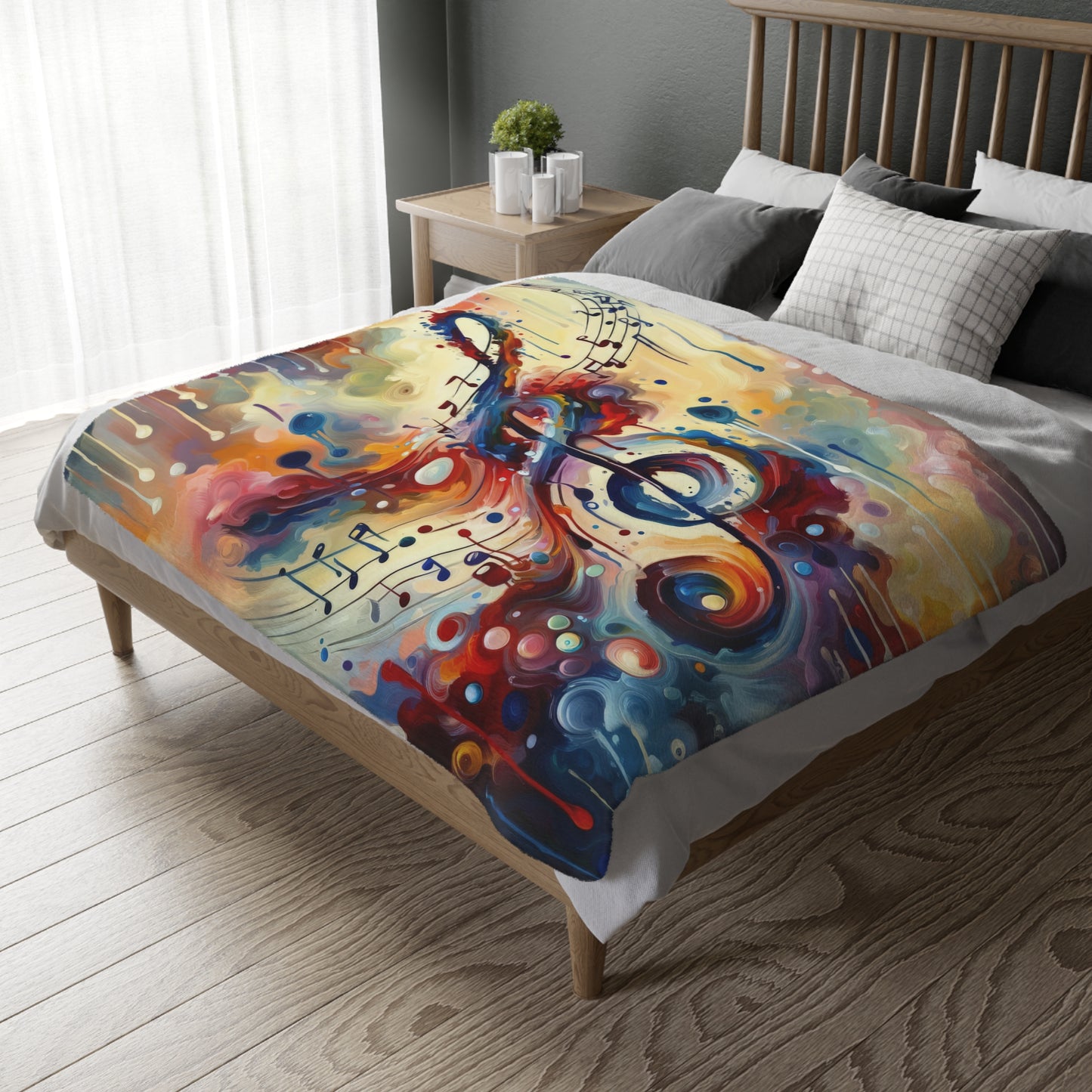 Harmonizing Melody Life Velveteen Microfiber Blanket (Two-sided print)