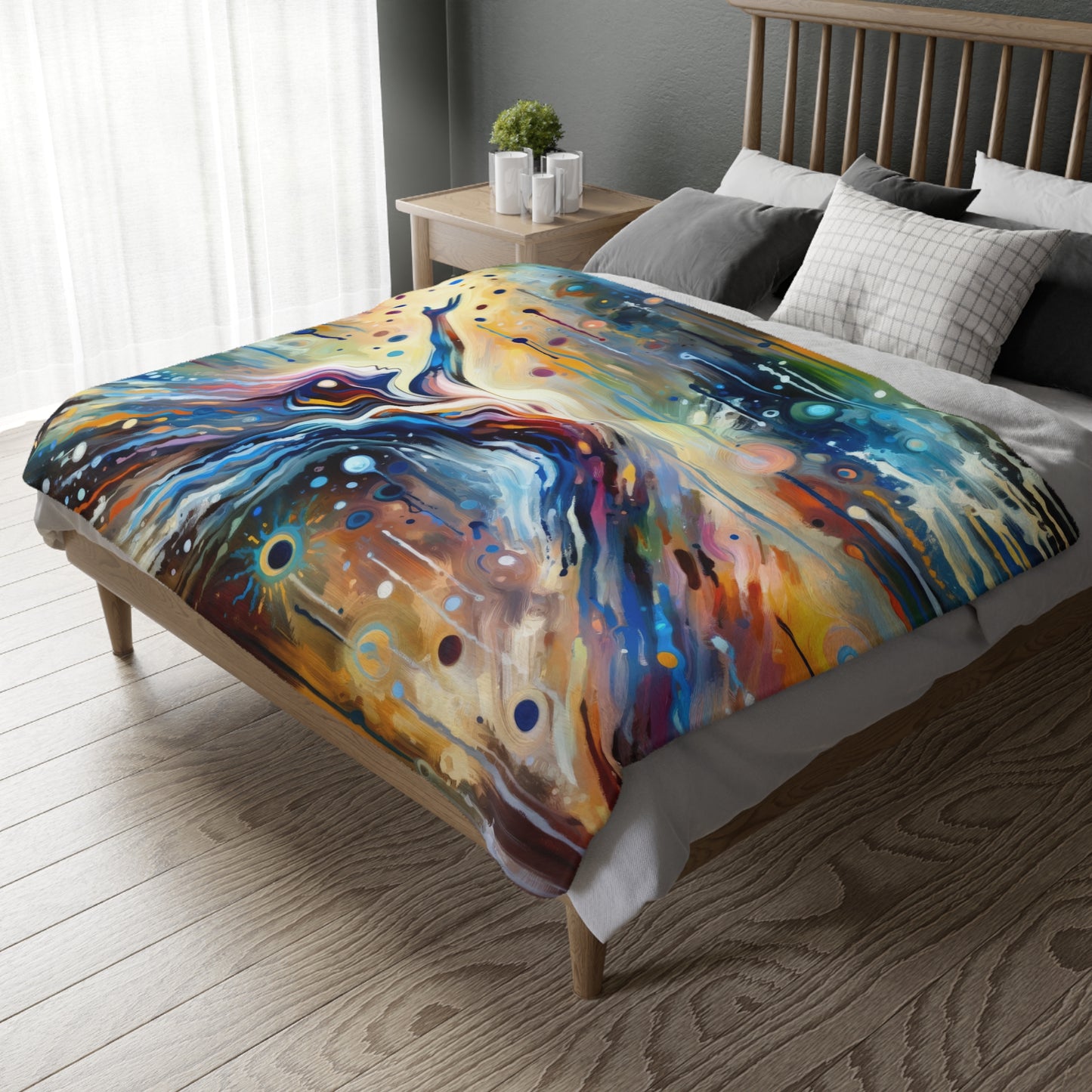 Journey Embrace Tachism Velveteen Microfiber Blanket (Two-sided print)