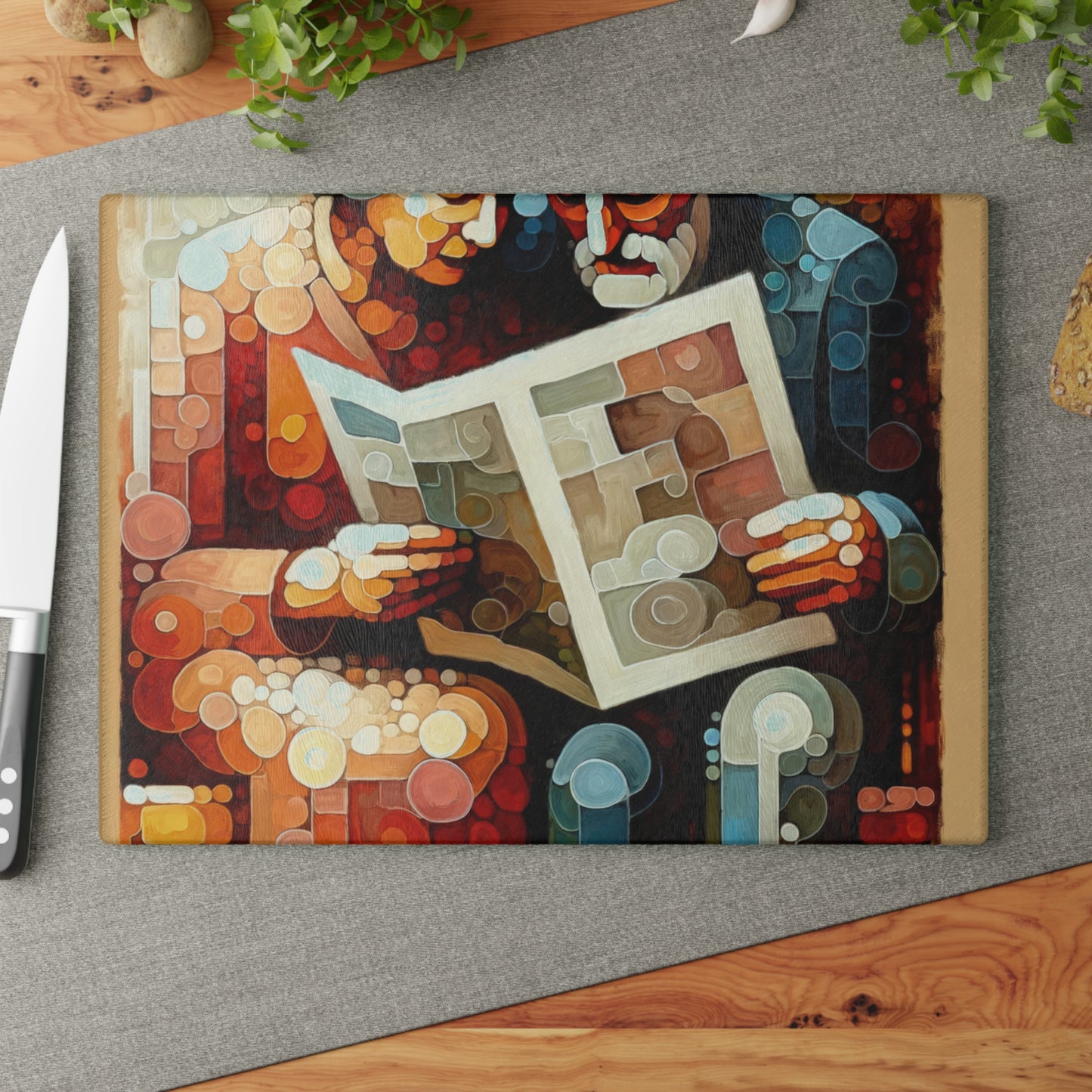 Elderly Unity Tachism Glass Cutting Board