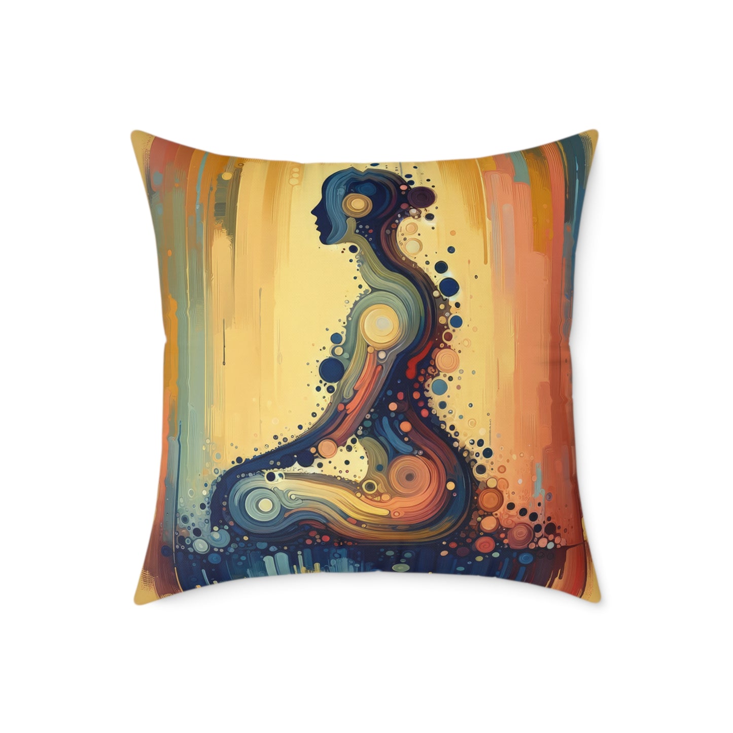 Patience Essence Tachism Spun Polyester Pillow