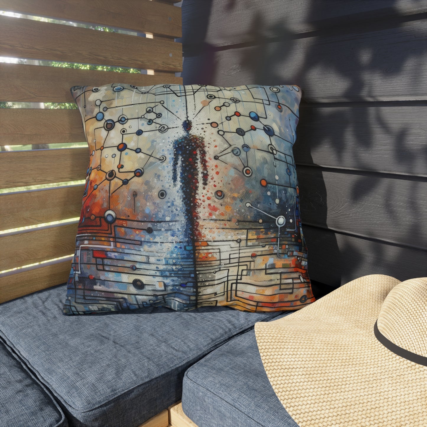 Technological Connectivity Bridge Outdoor Pillows