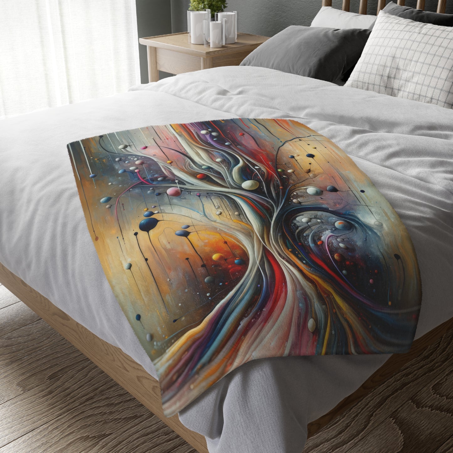 Invisible Threads Influence Velveteen Microfiber Blanket (Two-sided print)