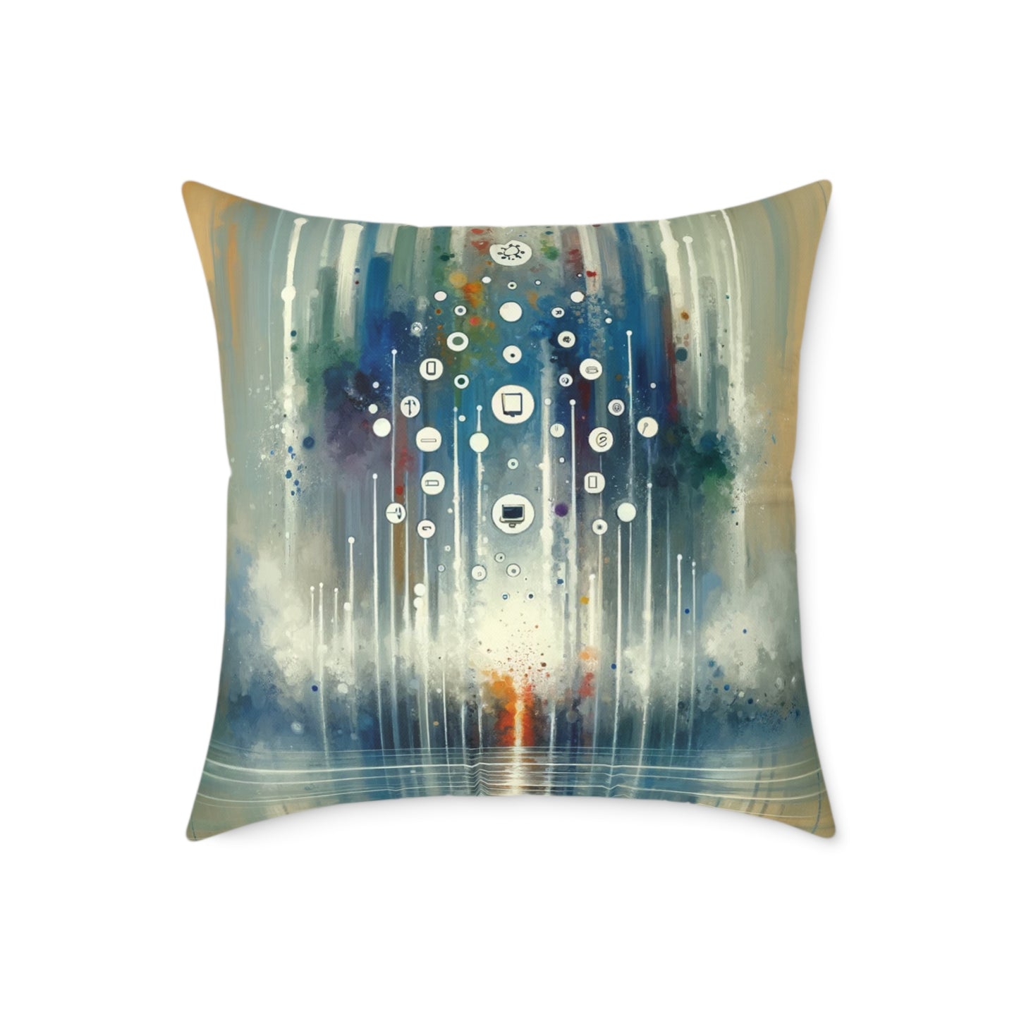 Tachism Digital Escape Spun Polyester Pillow