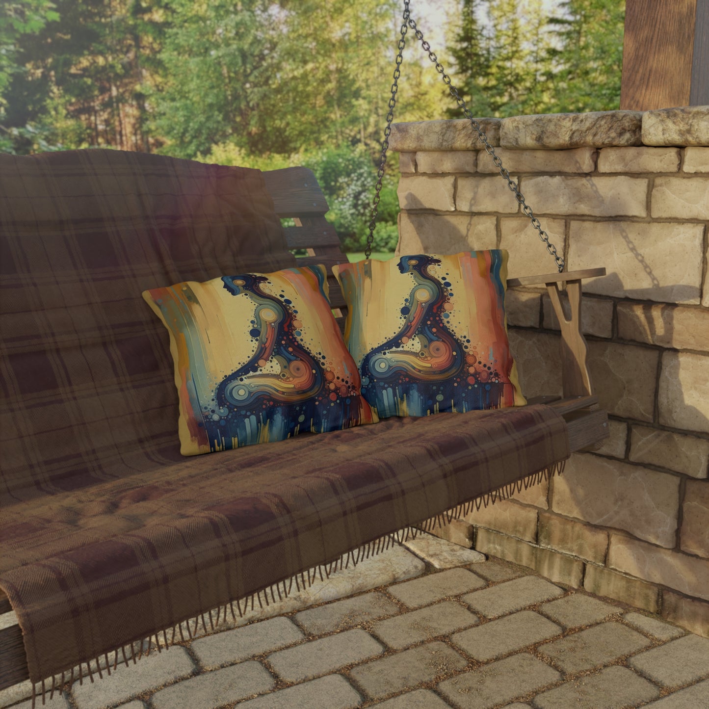 Patience Essence Tachism Outdoor Pillows