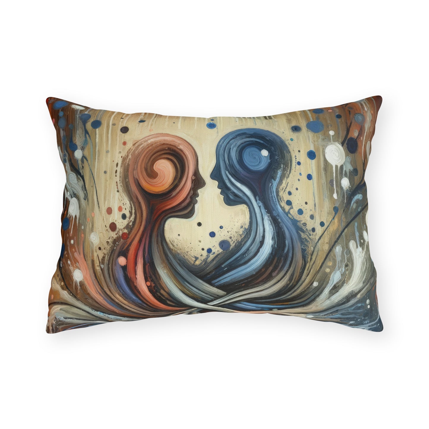 Empathic Connection Tachism Outdoor Pillows
