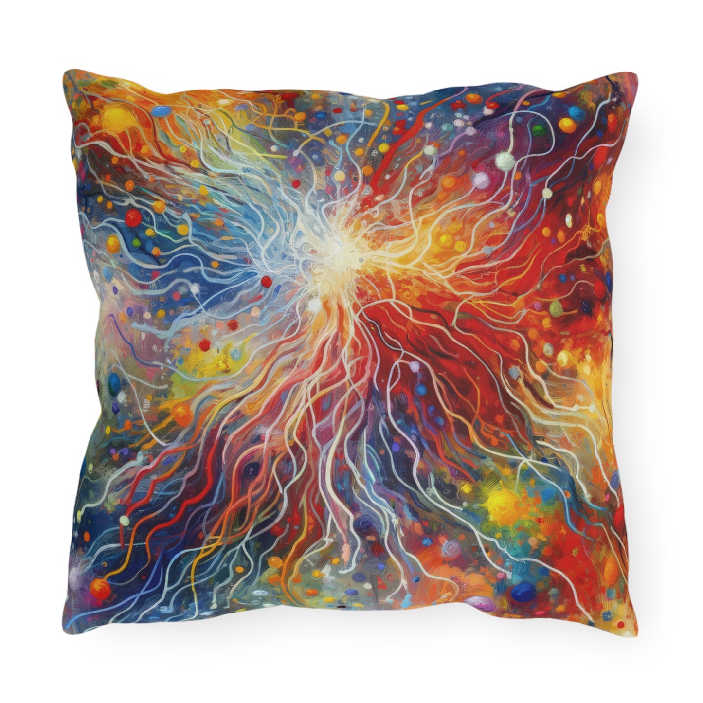 Emotive Yarn Explosion Outdoor Pillows